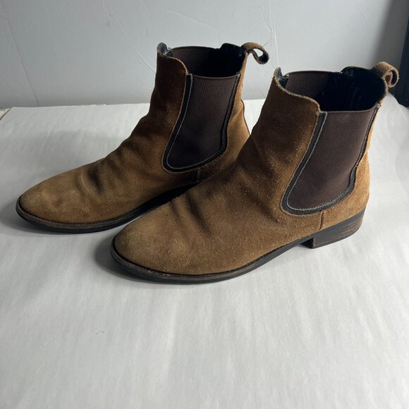 Thursday Boot Co Suede Duchess Chelsea Boots Size 9 in Cognac - Picture 5 of 13